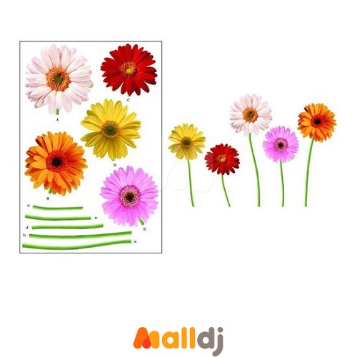 wowall 彩色小雏菊家饰壁贴